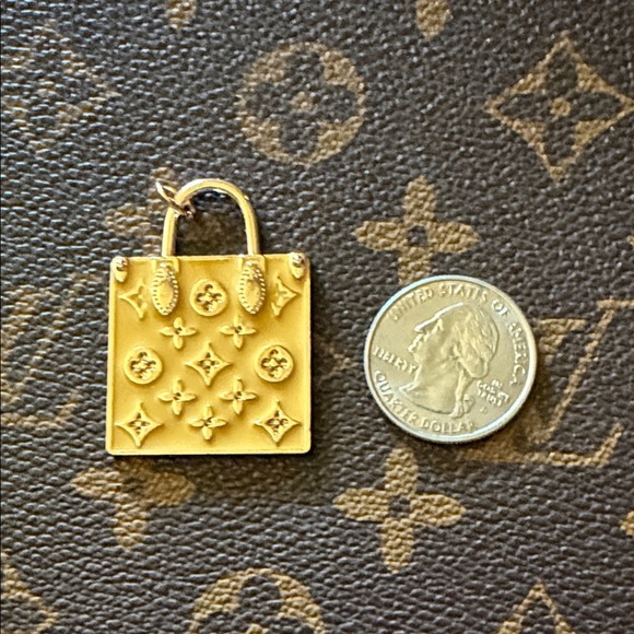 Accessories - Beautiful yellow and gold Upcycled Louis Vuitton charm or pendant